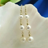 Real Freshwater Pearl Dangle Earrings 14k Filled Wedding Jewelry