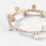 Rhinestone Pearls Mixed Hoop Earrings - Women's Jewelry