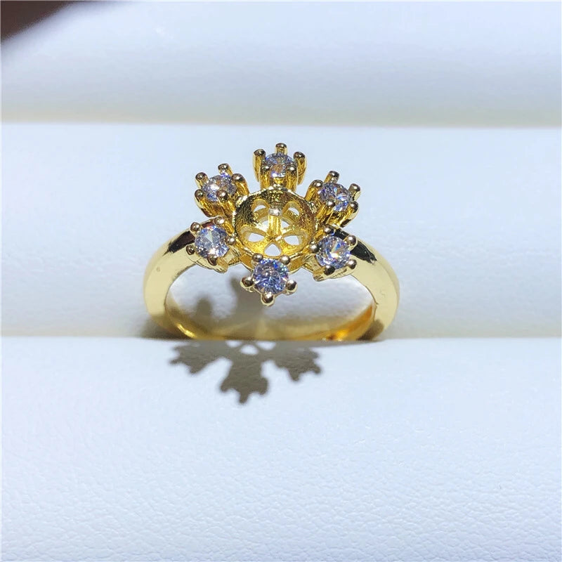 Adjustable Base Ring Mounting for Pearl Beads Stones
