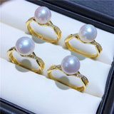 Adjustable Ring Mountings for Pearl Beads Stones