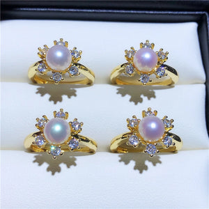 Adjustable Base Ring Mounting for Pearl Beads Stones