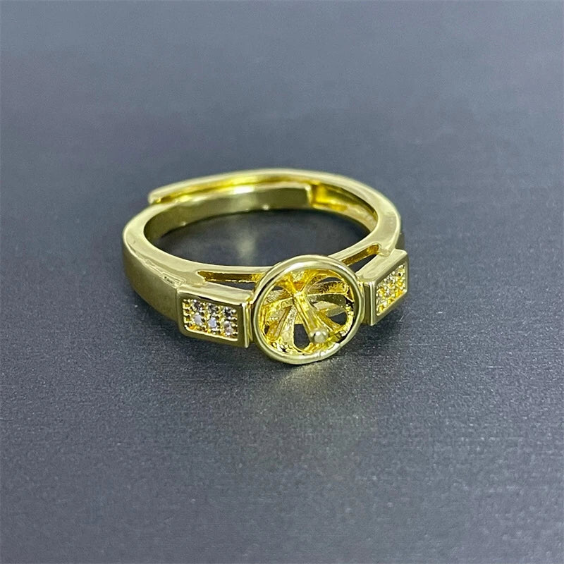Adjustable Size Arrival Ring Base for Pearls Crystals Agate