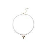 Romantic Love Heart Pearl Pendant Necklace for Wedding