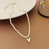 Romantic Love Heart Pearl Pendant Necklace for Wedding