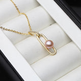 S925 Silver Pearl Necklace Clip Pendant Chain Fine Jewelry Women Gift