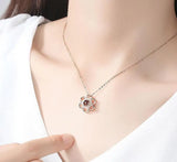 S925 Sterling Silver Love Memory 100 Languages I Love You Plum Pendant