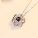 S925 Sterling Silver Love Memory 100 Languages I Love You Plum Pendant