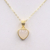 Nephrite Heart Sterling Silver Necklace Women Luck O Chain 14x9mm