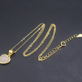 Nephrite Heart Sterling Silver Necklace Women Luck O Chain 14x9mm