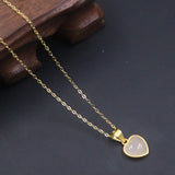 Nephrite Heart Sterling Silver Necklace Women Luck O Chain 14x9mm