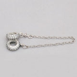 925 Silver Safety Chain Clear Zircon Bracelet