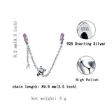 Safety Chain Silver Panda Beads for Charm Bracelets