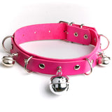 Sexy Girl Bell Pendant Necklace Women PU Leather Collar Jewelry