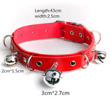 Sexy Girl Bell Pendant Necklace Women PU Leather Collar Jewelry