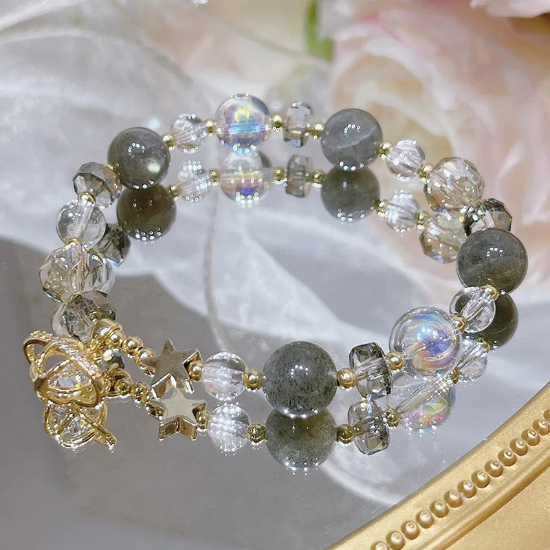 Multicolor Crystal Quartz Beaded Bracelet for Women