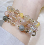Multicolor Crystal Quartz Beaded Bracelet for Women