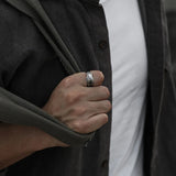 Arrival Silver 925 Sterling Ring Male Jewelry Adjustable Layer Lines Ring