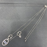Silver Oval Devil Eyes Necklace High Zirconia Jewelry