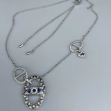 Silver Oval Devil Eyes Necklace High Zirconia Jewelry