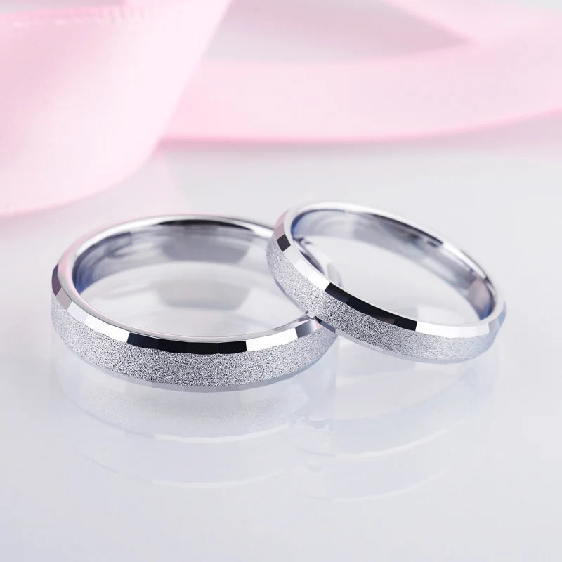 Arrival Silver Tungsten Ring for Couples Wedding Band Size 5-12