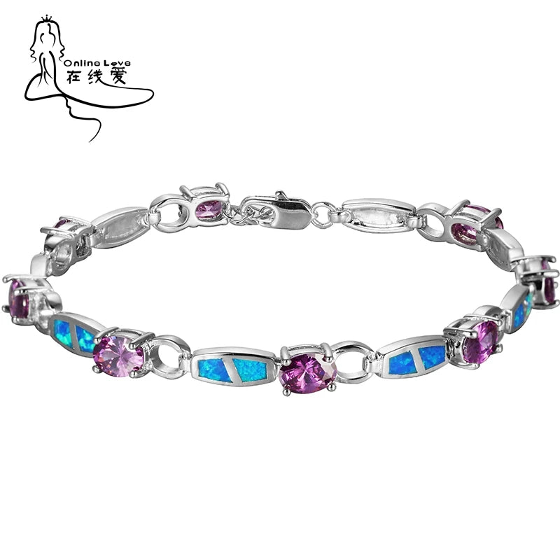 Opal Purple CZ Bracelet for Women SL208