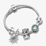 Silver Plated Charm Bracelet Crystal Beads DIY Animal Pet Jewelry