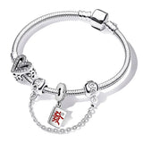 Silver Plated Charm Bracelet Crystal Beads DIY Animal Pet Jewelry