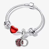Silver Plated Charm Bracelet Crystal Beads DIY Animal Pet Jewelry