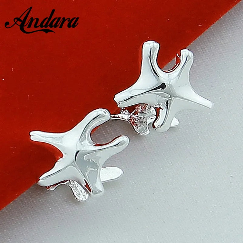 Silver Star Cufflinks for Men Women Jewelry