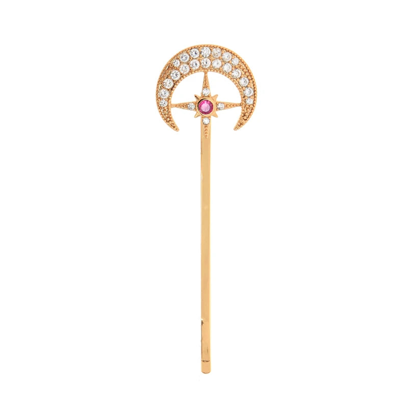 Zircon Moon Hairpin For Women Wedding Date Gift