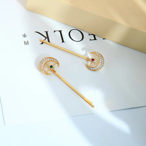 Zircon Moon Hairpin For Women Wedding Date Gift