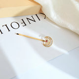 Zircon Moon Hairpin For Women Wedding Date Gift