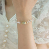 Geometric Natural Hetian Jade Crystal Bracelet for Women