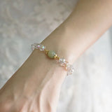 Geometric Natural Hetian Jade Crystal Bracelet for Women