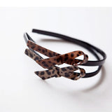 Leopard Print Headband With Teeth Bow Hair Headband For Women