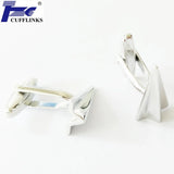 Siver Paper Plane Cufflink Set - Pack of 2