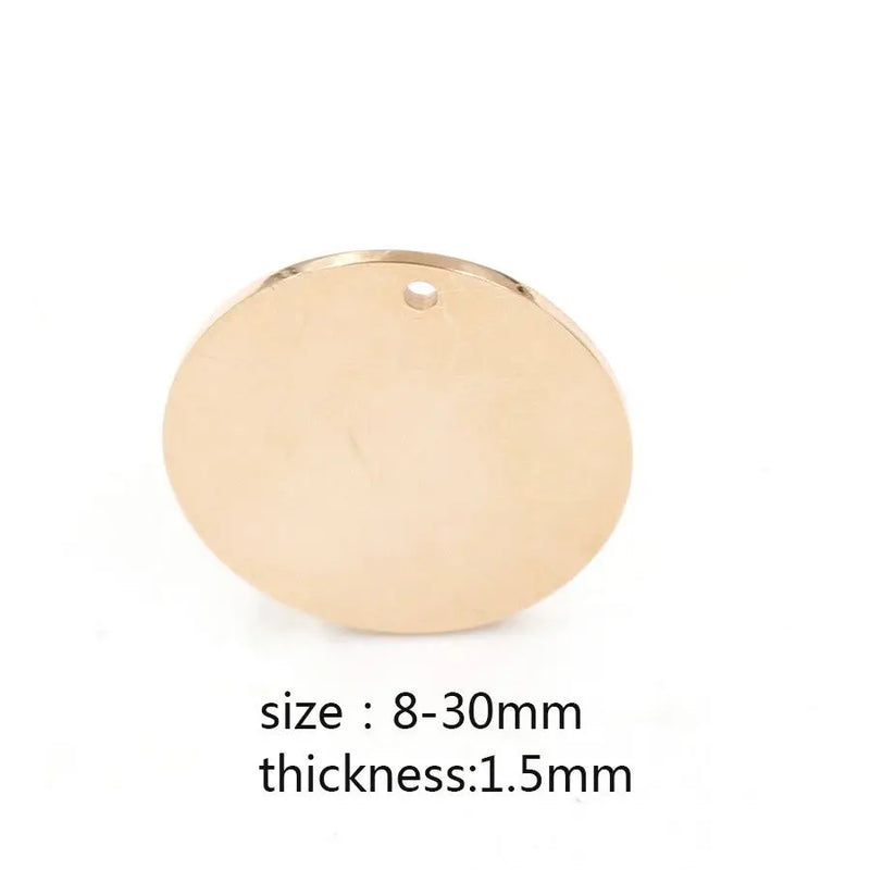 20pcs 8-30mm Mirror Polished Rose Stainless Steel Round Discs Stamping Blanks