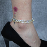 Arrival CZ Crystal Tennis Chain Anklets for Women - Silver