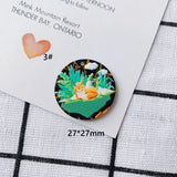 Spring Floral Resin Charms 20pcs - Circle Moon Oval Flower Pendants