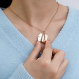 Stainless Steel Envelope Necklace w/ Love you Card Rosegold