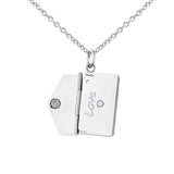 Stainless Steel Envelope Necklace w/ Love you Card Rosegold