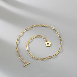 Stainless Steel Flower OT Buckle Choker Necklace