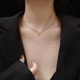 Stainless Steel Flower OT Buckle Choker Necklace
