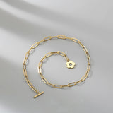 Stainless Steel Flower OT Buckle Choker Necklace