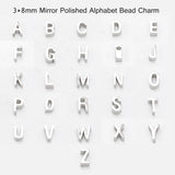 Stainless Steel Alphabet Charm Beads A-Z