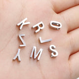 Stainless Steel Alphabet Charm Beads A-Z