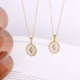 Stainless Steel Flower Tulips Seashell Pendant Necklace Women Girl Birthday