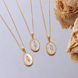 Stainless Steel Flower Tulips Seashell Pendant Necklace Women Girl Birthday