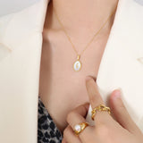 Stainless Steel Flower Tulips Seashell Pendant Necklace Women Girl Birthday