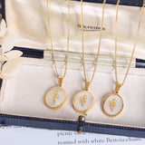 Stainless Steel Flower Tulips Seashell Pendant Necklace Women Girl Birthday